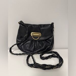 Sabina New York Black Leather Crossbody Bag